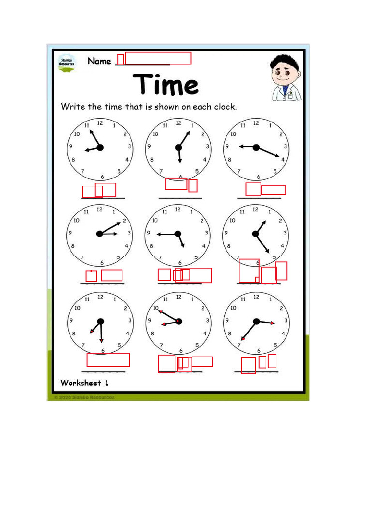 Time Worksheet 1 | PDF