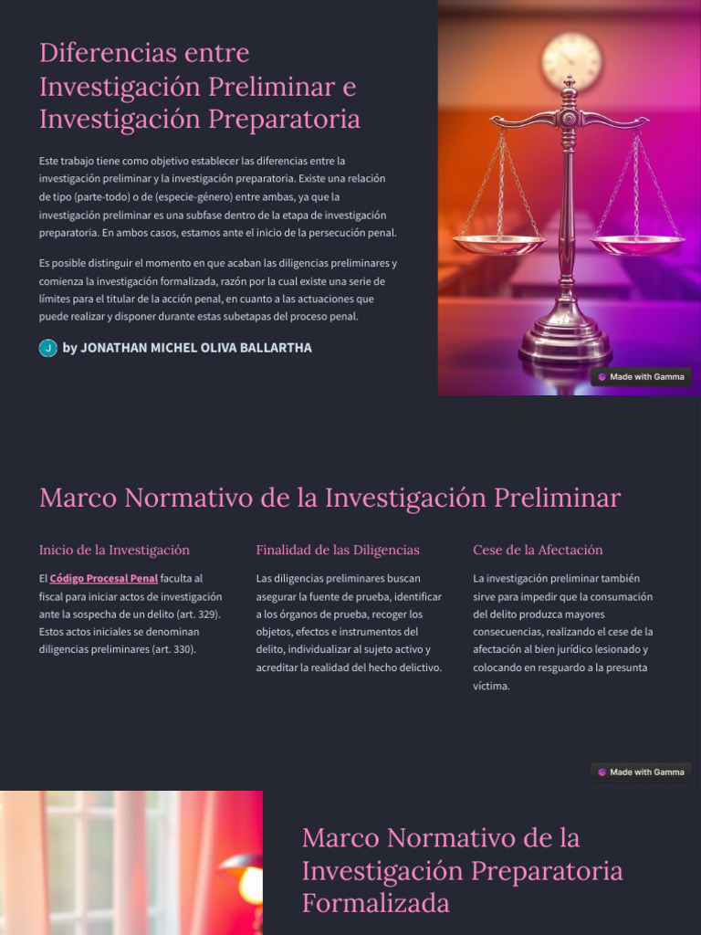 Diferencias entre Investigación Preliminar y Preparatoria | PDF ...