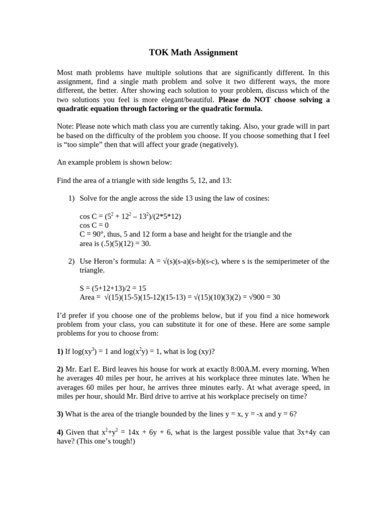 TOKMath Two Ways | PDF