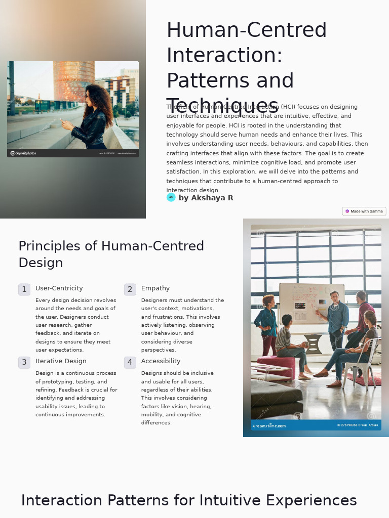 Human-Centred Interaction Techniques | PDF | Usability | Human–Computer ...