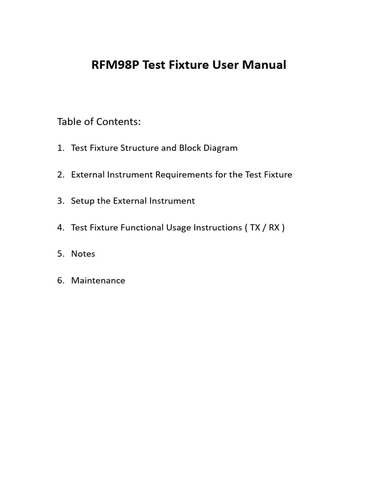 RFM98P Test Fixture User Manual | PDF | Frequency Modulation ...