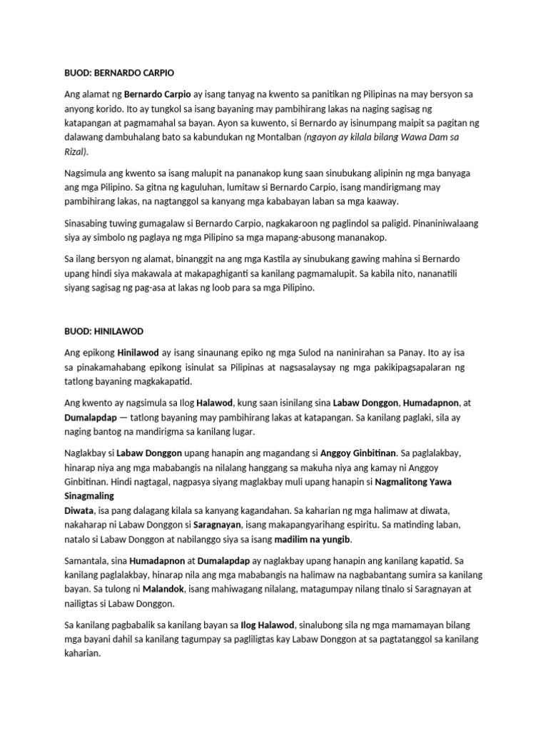 Buod Demo | PDF