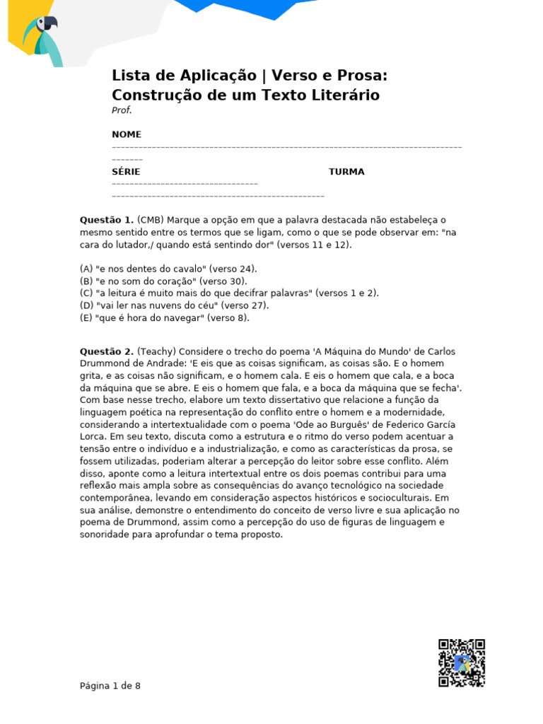 Análise de Texto Literário e Poesia | PDF | Poesia | Prosa
