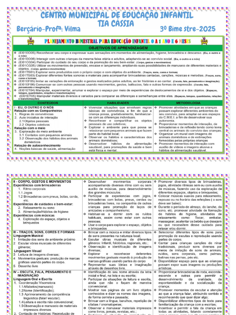 3° BIMESTRE 0 A 1 ANO E 6 MESES 2025.pdf - 20250223 - 144409 - 0000 | PDF