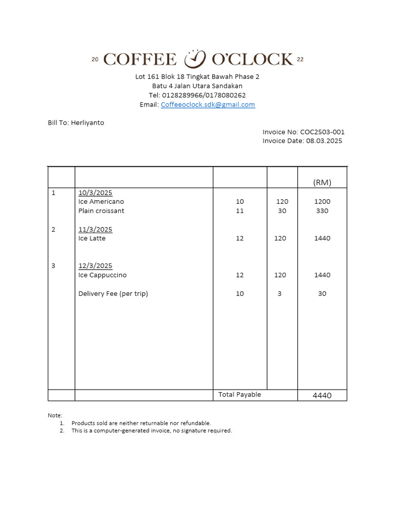 Invoice CoC 202503-001 | PDF