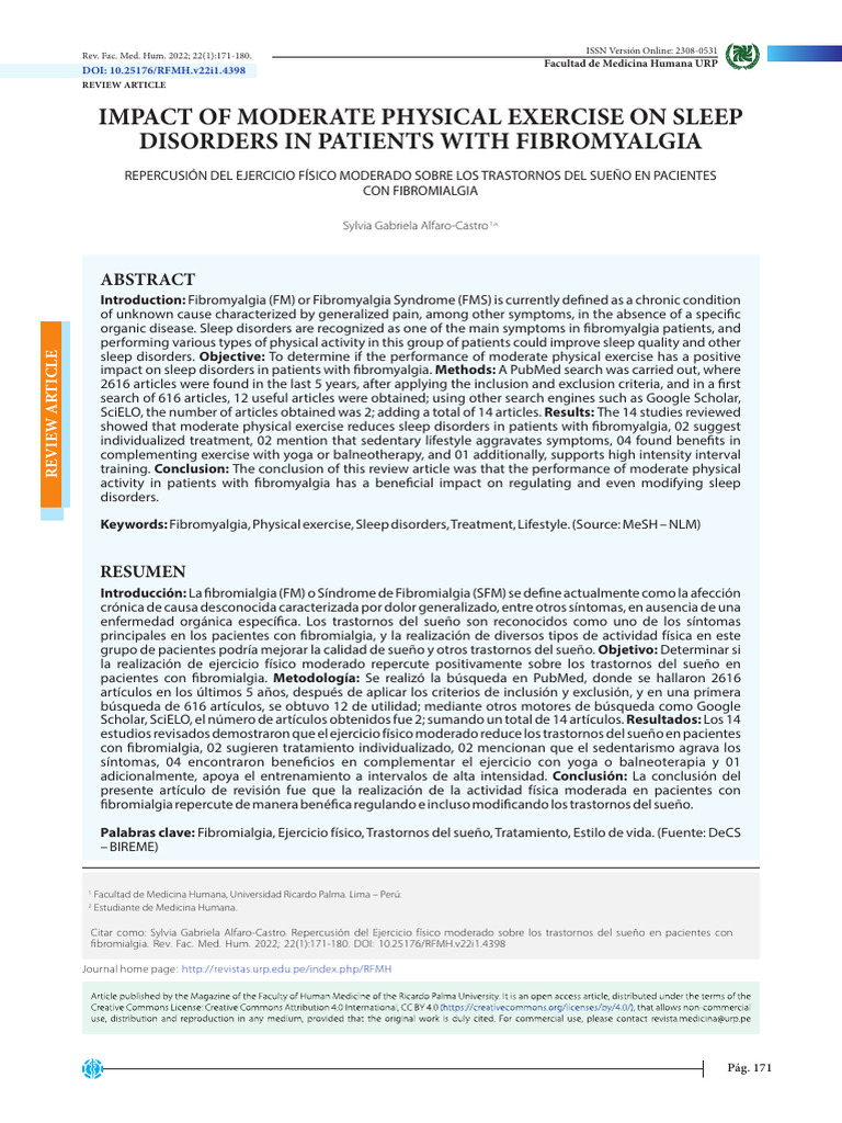 Impact of Moderate Physical Exercise On Sleep Disorders in Patients ...