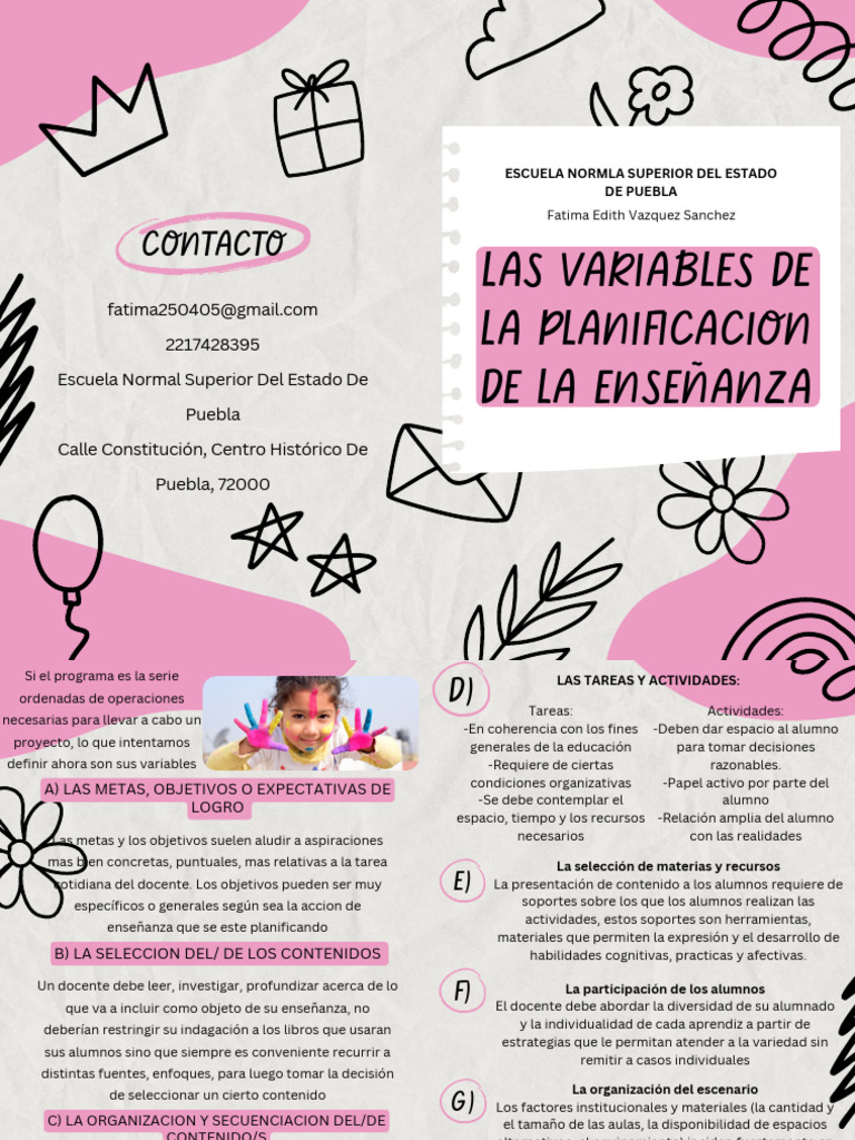 Variables en la Planificación Educativa | PDF | Enseñando | Maestros