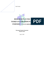 Research Plan For Marijuana For Medicinal Purposes:: Health Canada Santé Canada