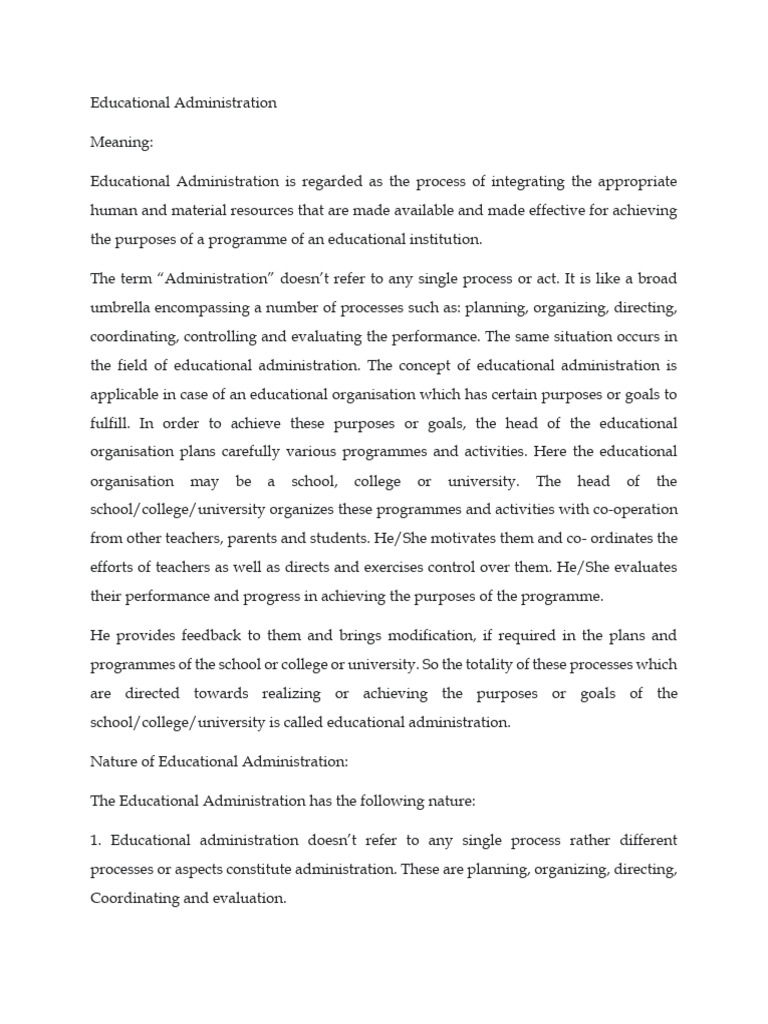 Understanding Educational Administration | PDF | Goal | Emotional ...