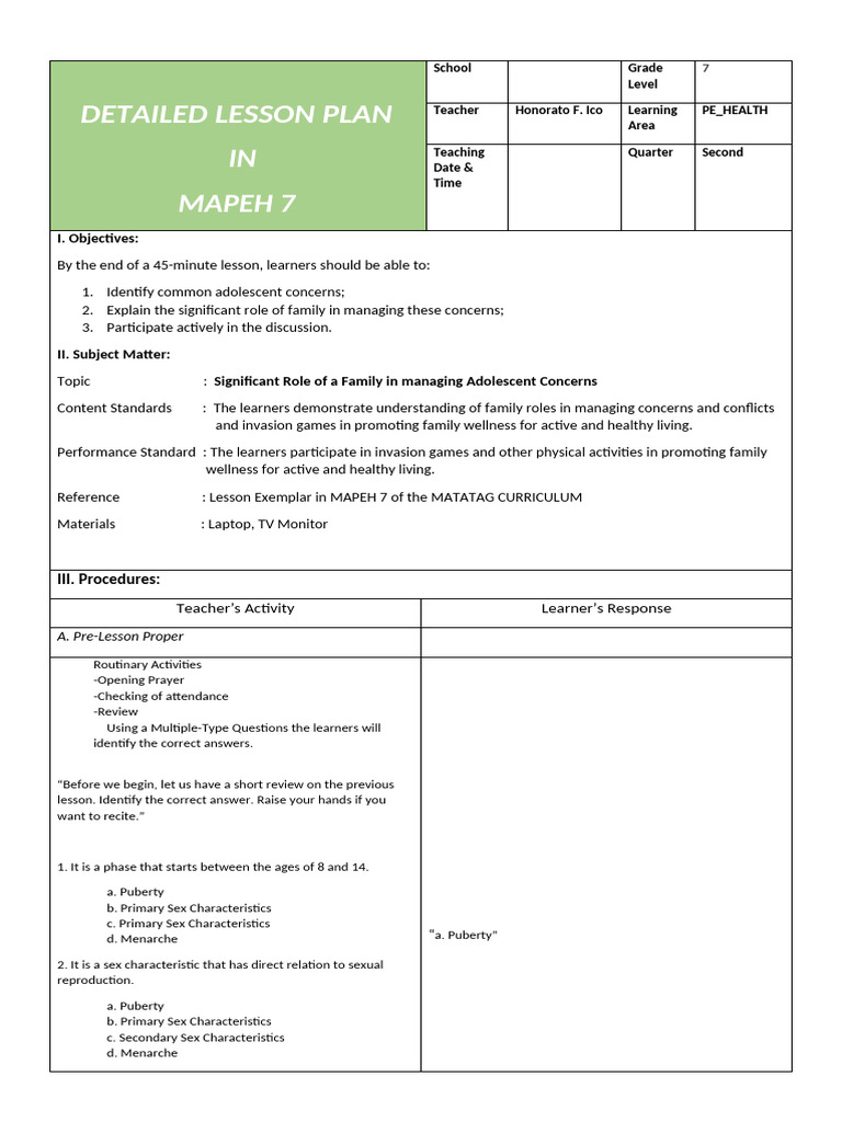 Family's Role in Adolescent Health Concerns | PDF | Adolescence ...
