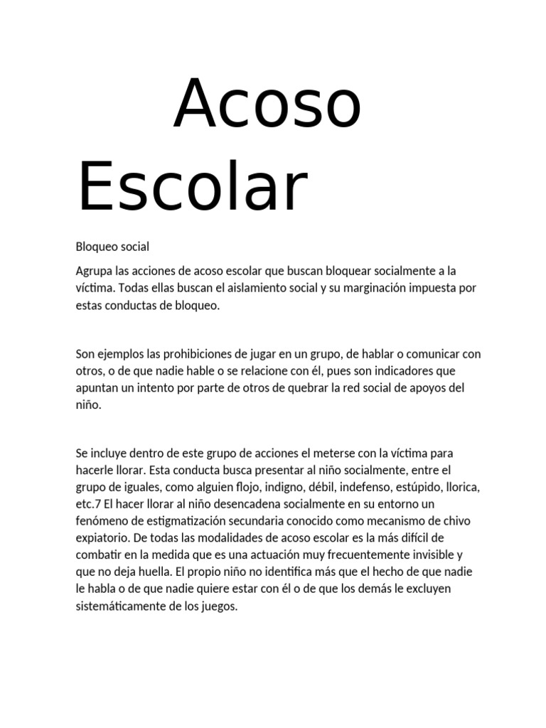 Infografía sobre el acoso escolar | PDF