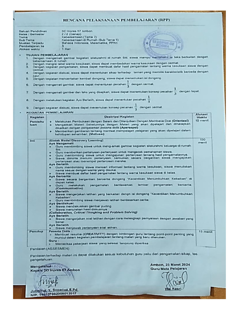 Rpp Kelas 2 Semester 2 Pdf