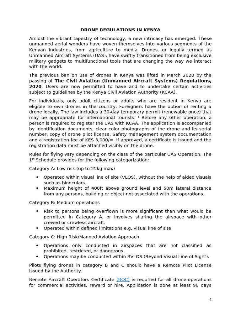 Drone Regulations in Kenya Explained | PDF | Unmanned Aerial Vehicle ...