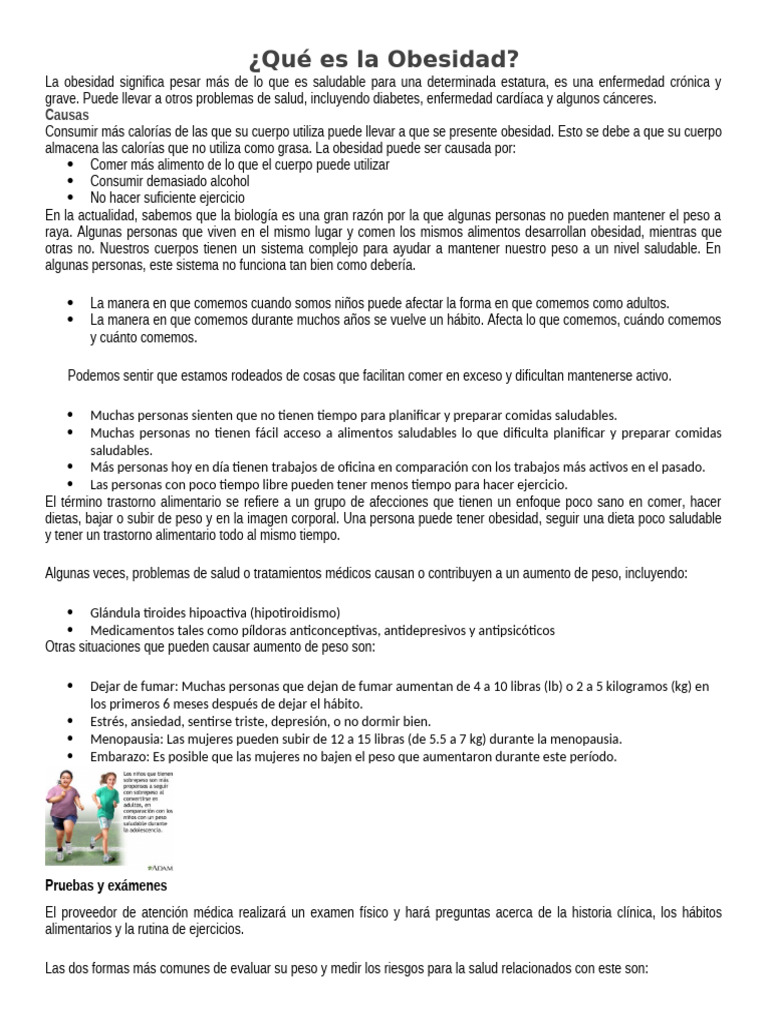 Qué Es La Obesidad | PDF | Obesidad | Exceso de peso