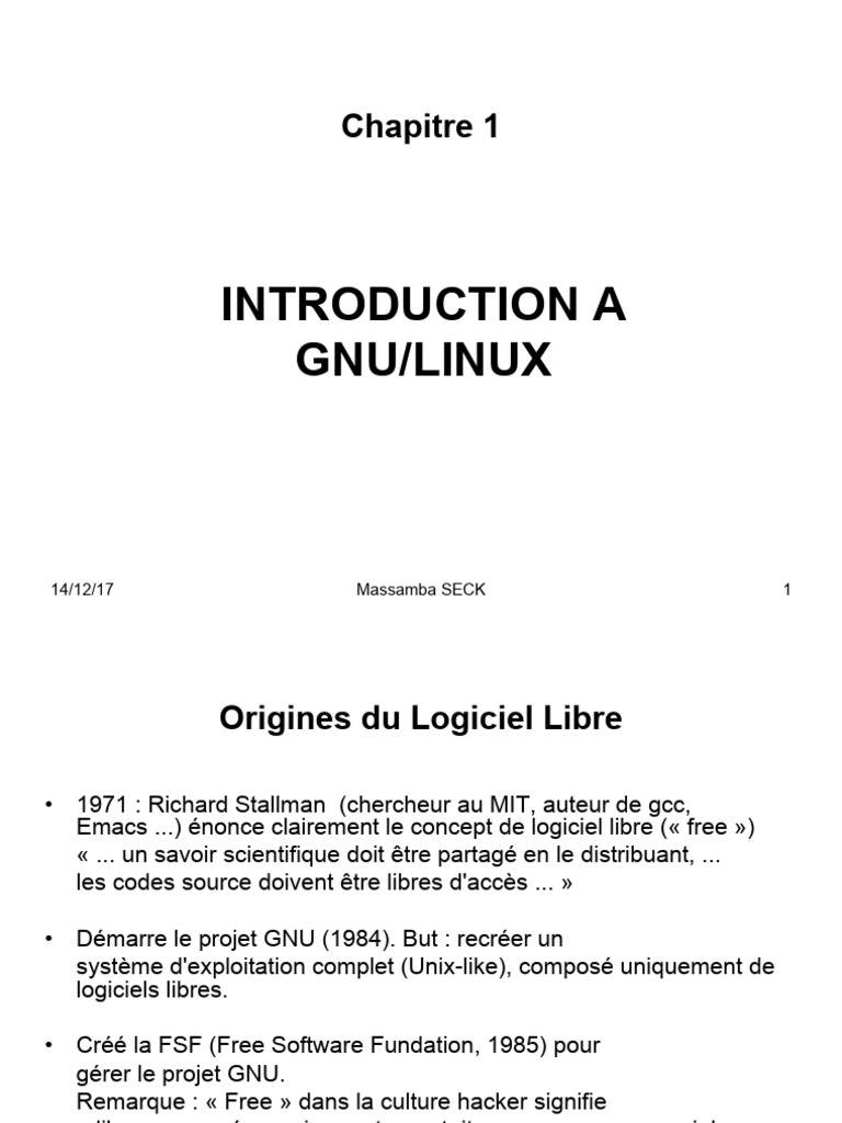 Introduction au Logiciel Libre et GNU/Linux | PDF | Distribution Linux ...