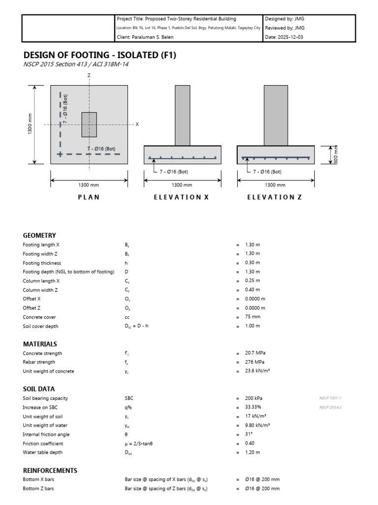 Isolated Footing Design Guide | PDF | Structural Engineering | Building ...