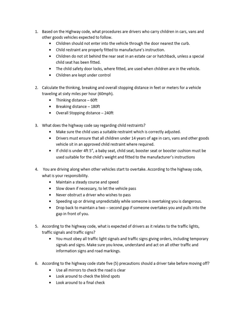 Safe Driving Procedures and Responsibilities | PDF | Traffic | Traffic ...