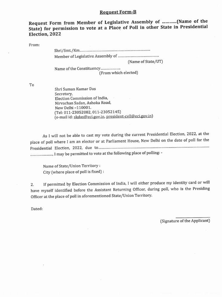 Request Form B MLA Other State | PDF