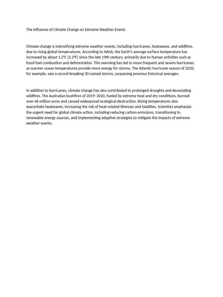 Climate Change and Extreme Weather Impact | PDF