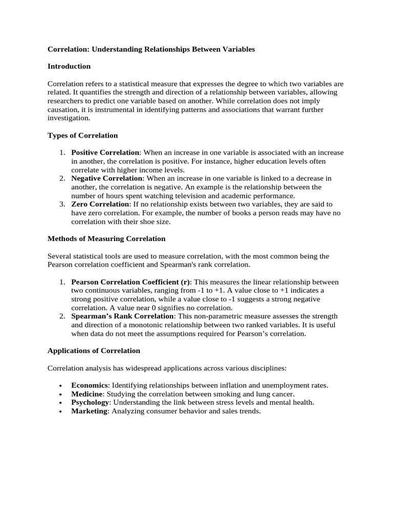 Correlation: Types and Measurement Explained | PDF
