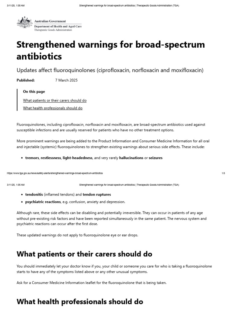 Strengthened Warnings For Broad-Spectrum Antibiotics - Therapeutic ...