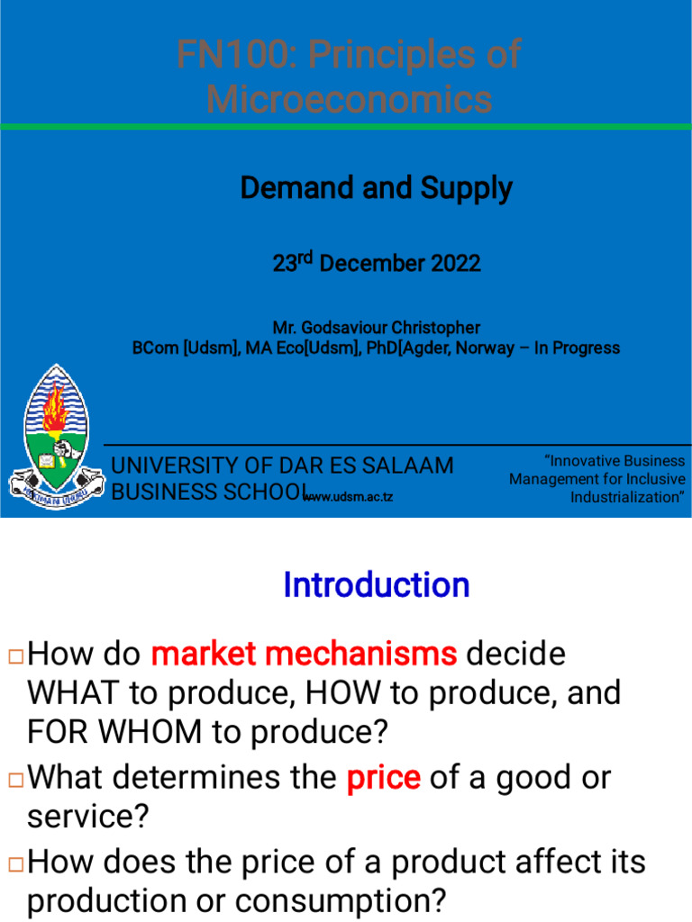 Demand and Supply Fundamentals | PDF | Economic Equilibrium | Demand