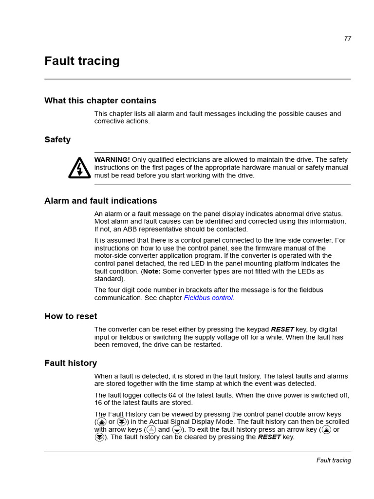 Fault Tracing for Drive Alarms and Actions | PDF | Electronics ...