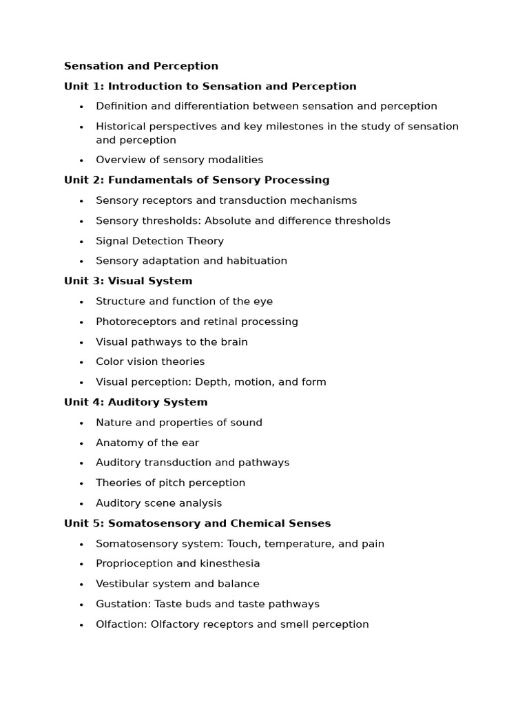 Sensation and Perception | PDF | Perception | Senses