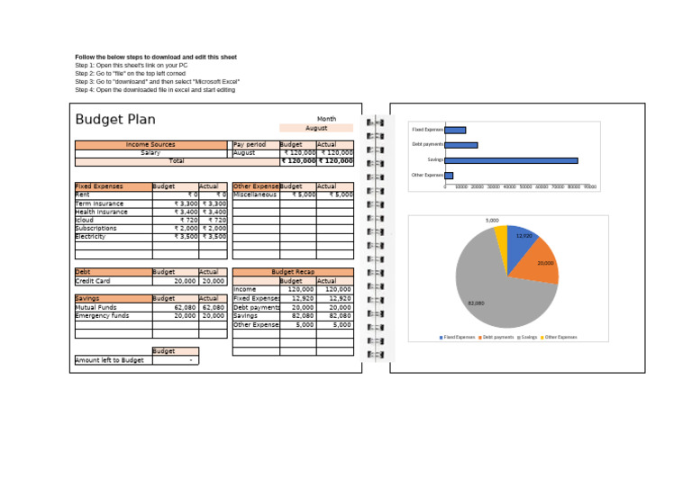 Budget Template | PDF | Debt | Money