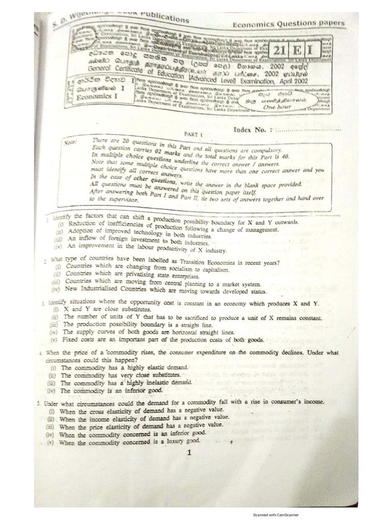 2002 AL Question Paper | PDF