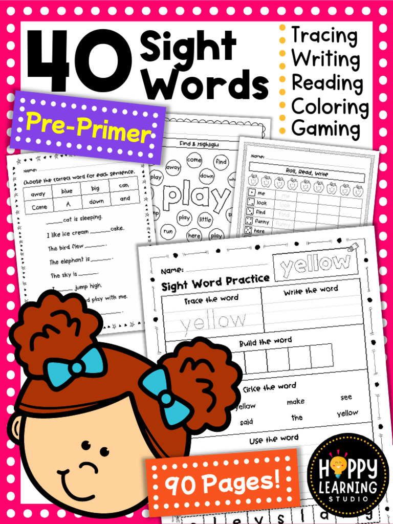 40 Sight Word Practice Pre-Primer | PDF