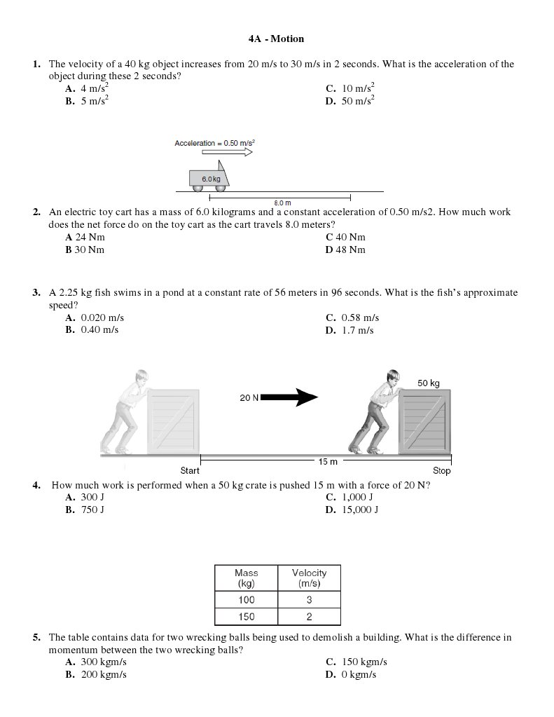 Physics Problems on Motion and Work | PDF | Home & Garden