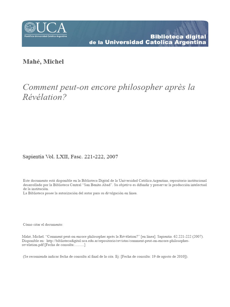 Philosophie et Révélation : Relations et Défis | PDF | Dieu | Raison