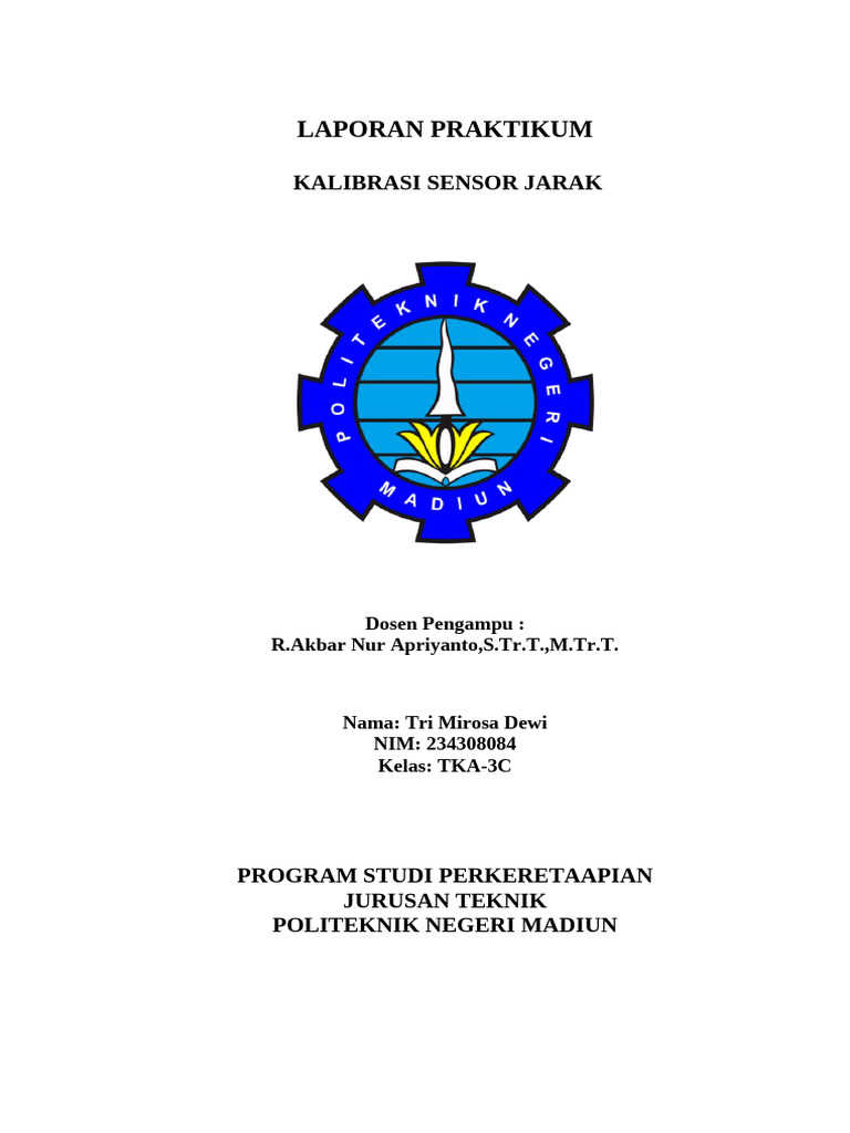 Kalibrasi Sensor Jarak Praktikum Teknik | PDF
