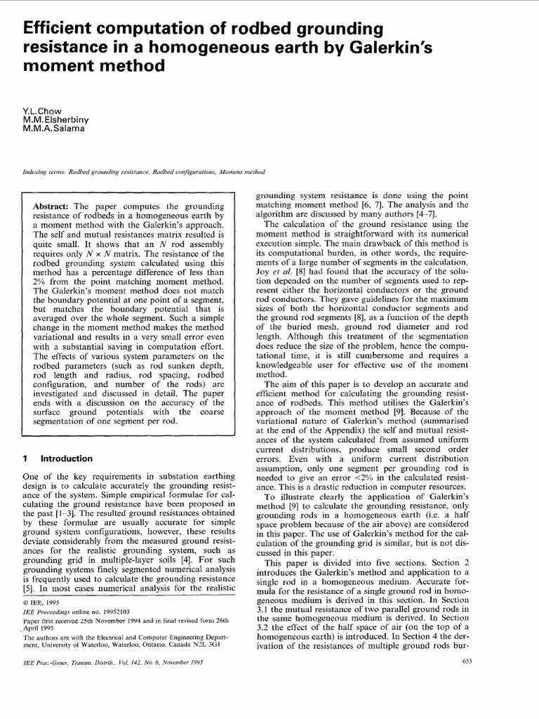 Rodbed Grounding Resistance Calculation | PDF | Image Segmentation ...