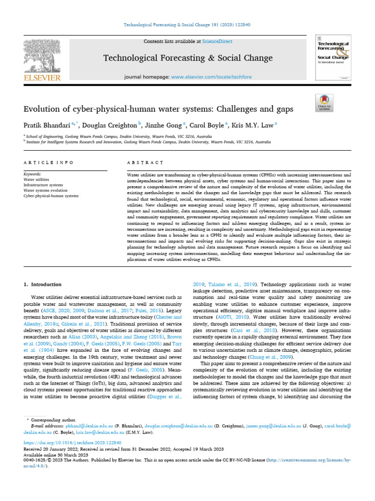 Cyber-Physical-Human Water Systems Evolution | PDF | Water Supply ...