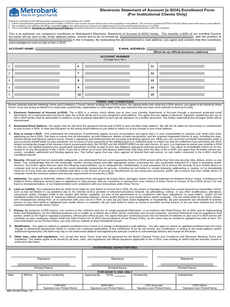 e-SOA Enrollment Form for Institutions | PDF | Email Address | Computing
