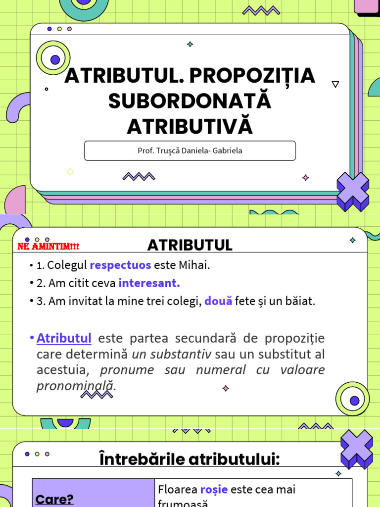 Atributul. Atributiva | PDF