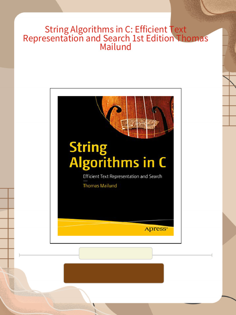 String Algorithms in C: Efficient Text Representation and Search 1st ...