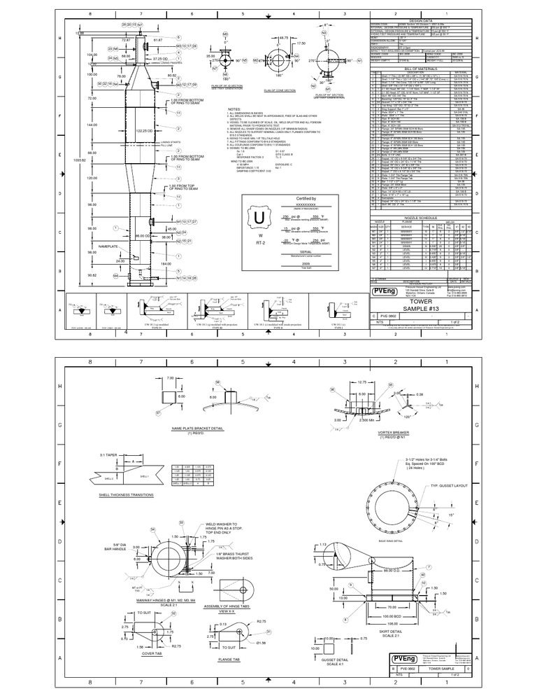 Pressure Vessel Engineering Drawing | PDF | Gas Technologies | Pipe ...