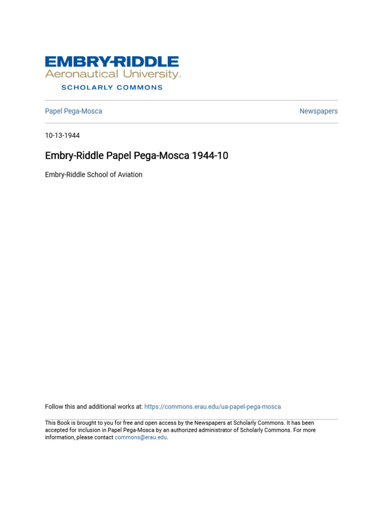 Embry Riddle Papel Pega Mosca 1944 10 | PDF