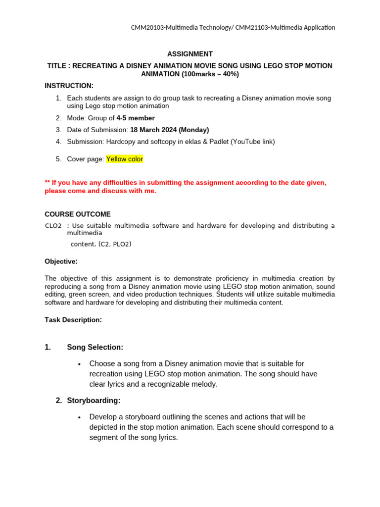 Assignment1 Feb24new | PDF | Animation | Multimedia