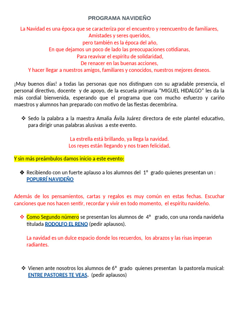 Programa Navideño Escolar 2023 | PDF | Navidad