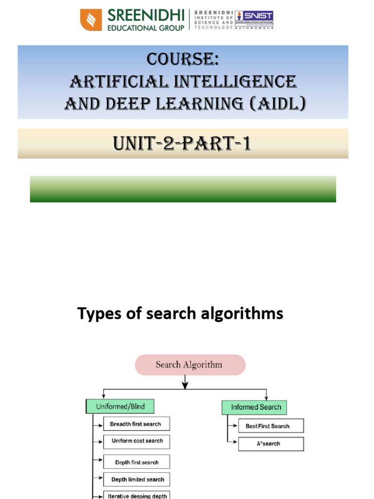 Search Algorithms in AI and Deep Learning | PDF | Algorithms And Data ...