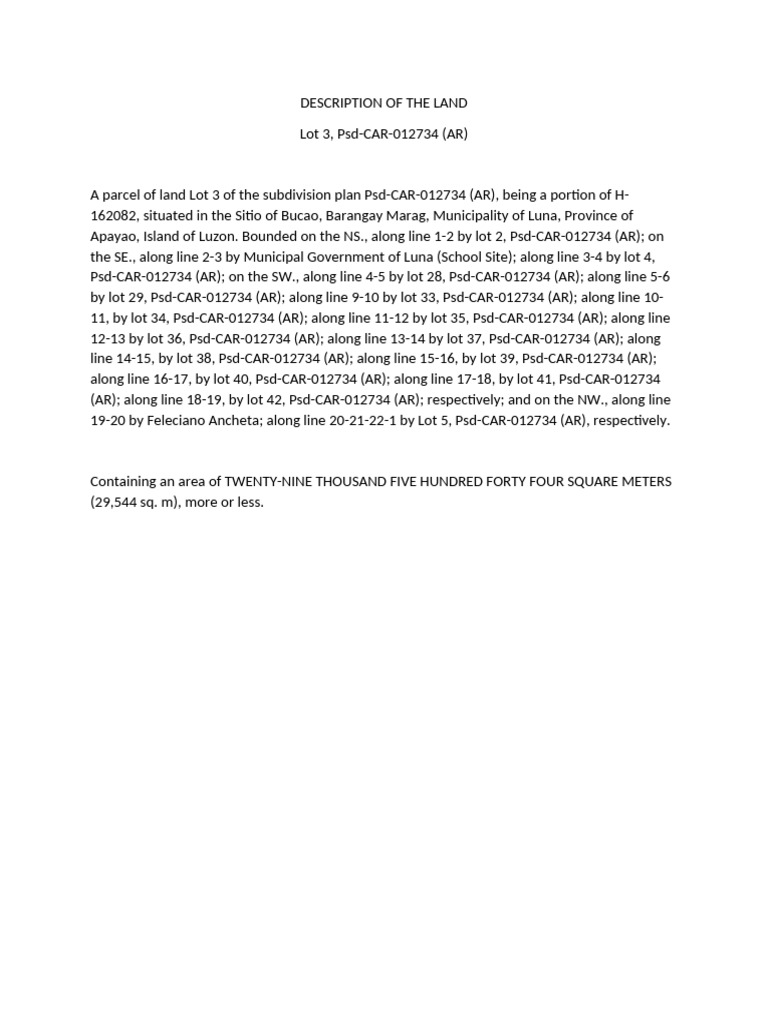 Description of The Land | PDF