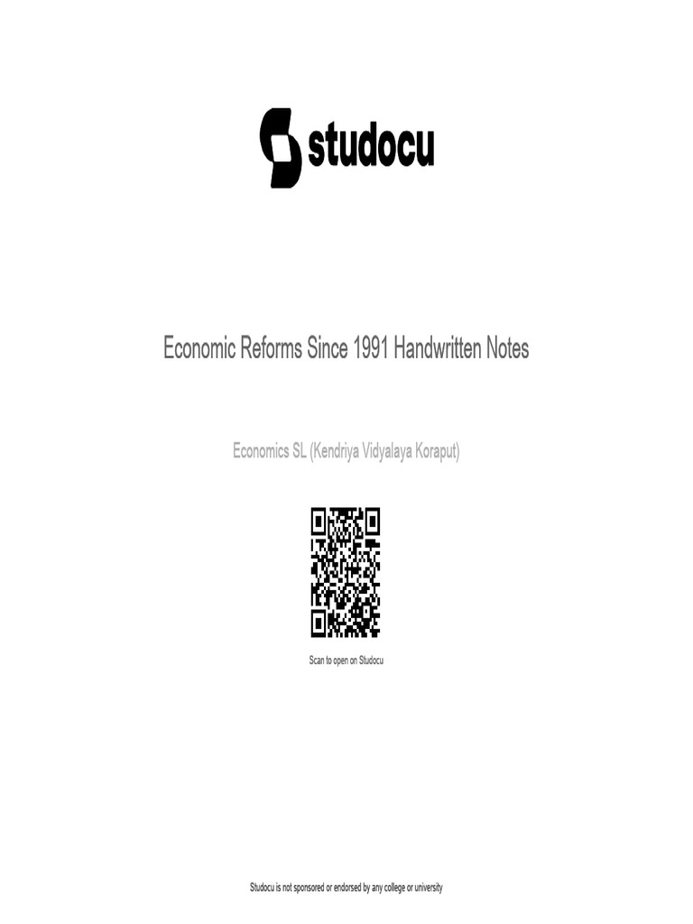 Economic Reforms in India Since 1991 | PDF