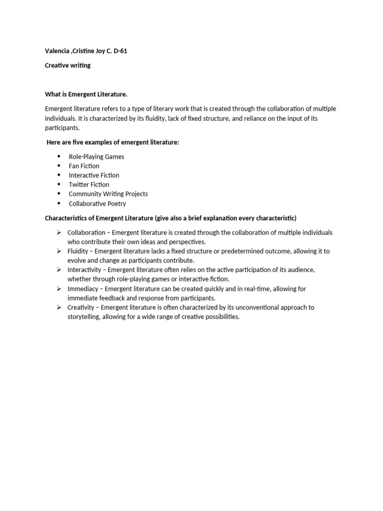 Creative Writing | PDF