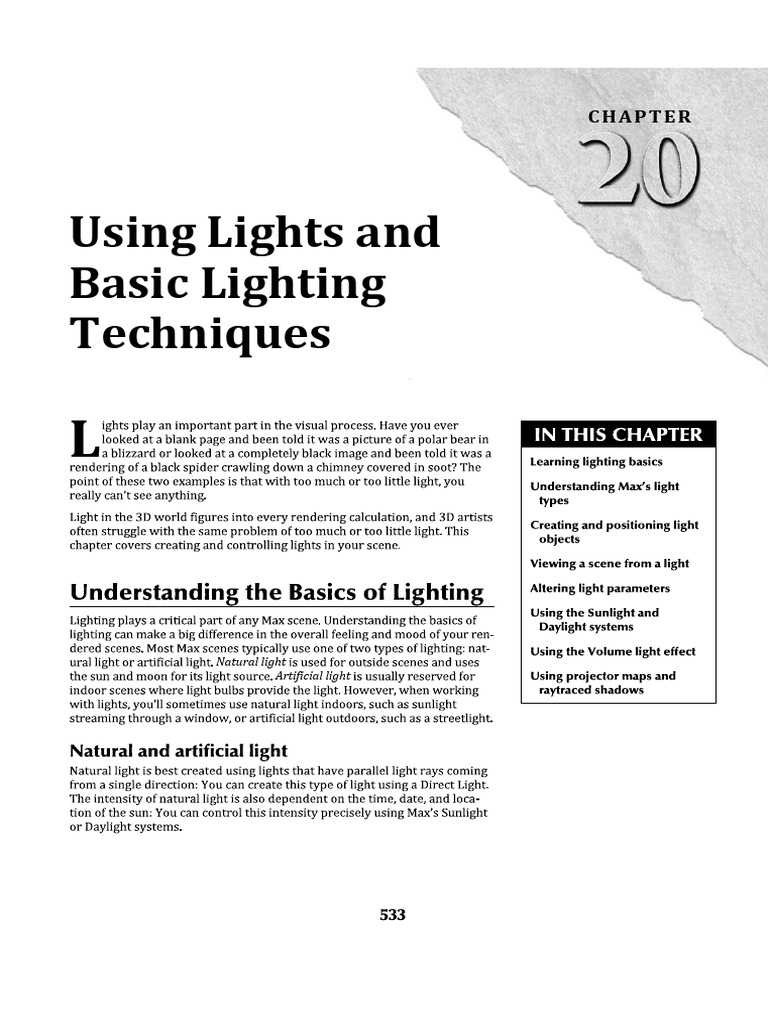 Basic Lighting Techniques Explained | PDF