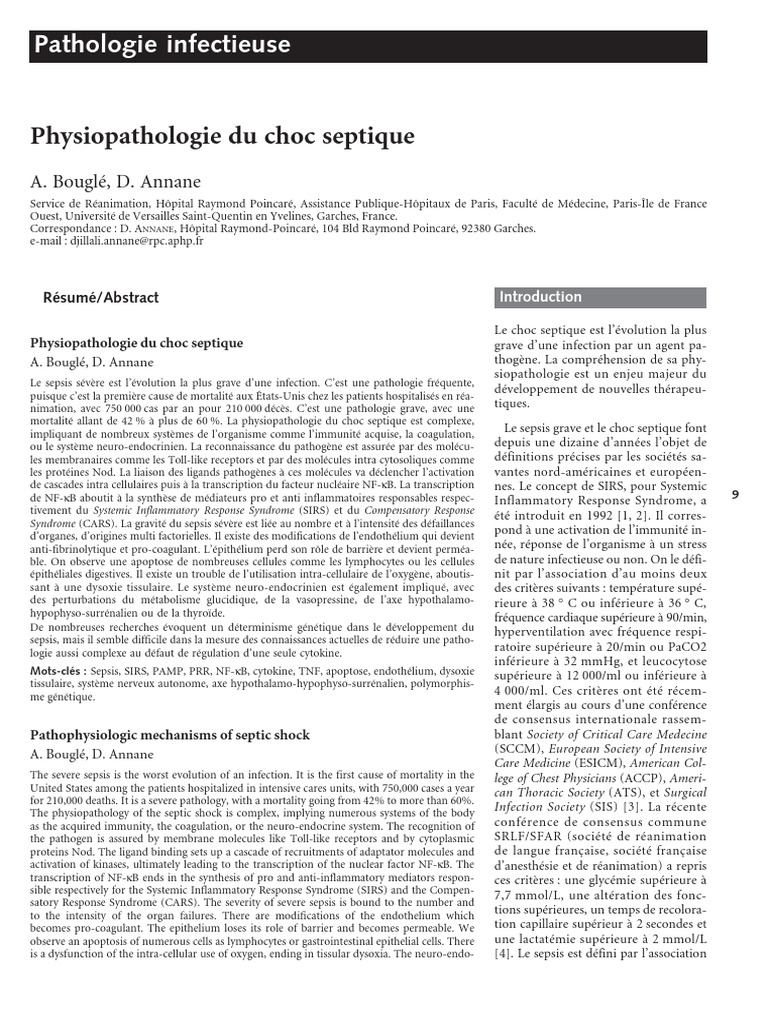Physiopathologie Du Choc Septique PDF Macrophage R cepteur De 