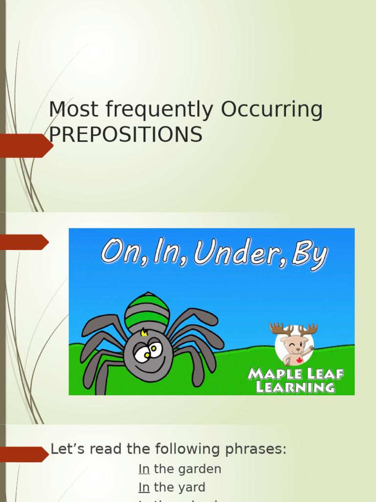 Common Prepositions Explained | PDF